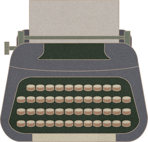 Flat Textured Dark & Light Academia Items Typewriter